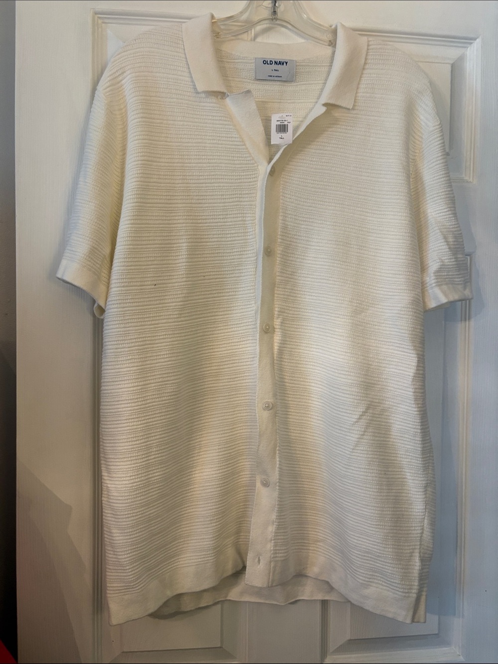 Men’s Old Navy Cream Short-Sleeve Button Front Polo Cardigan